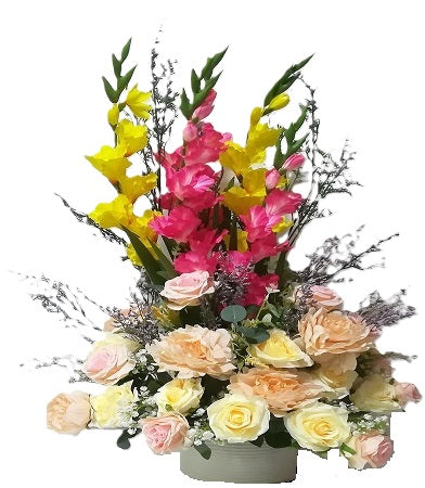 ART0006 | Artificial Gladiolus & Roses Table Flower