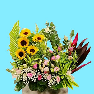 KFA0103 | Sun Flower and Eustoma Table Flower