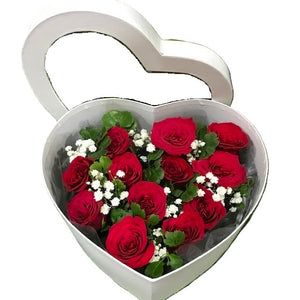 KFA0088 |  12 Red Roses in a Heart-shaped Gift Box