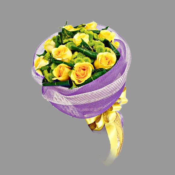 KHB0080 Sunshine | 10 Yellow Roses Bouquet