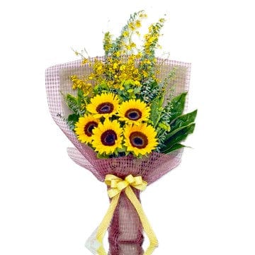 5 sunflowers bouquet