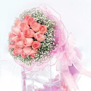 20 pink roses bouquet